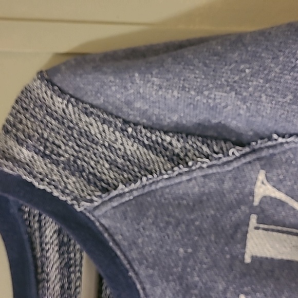 PINK Victoria's Secret distressed blue gray soft pullover top great condition !! - Picture 3 of 11